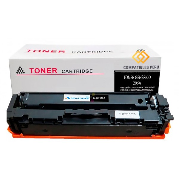 Toner Compatible HP 206A W2110A Negro 1,350 Paginas Sin Chip