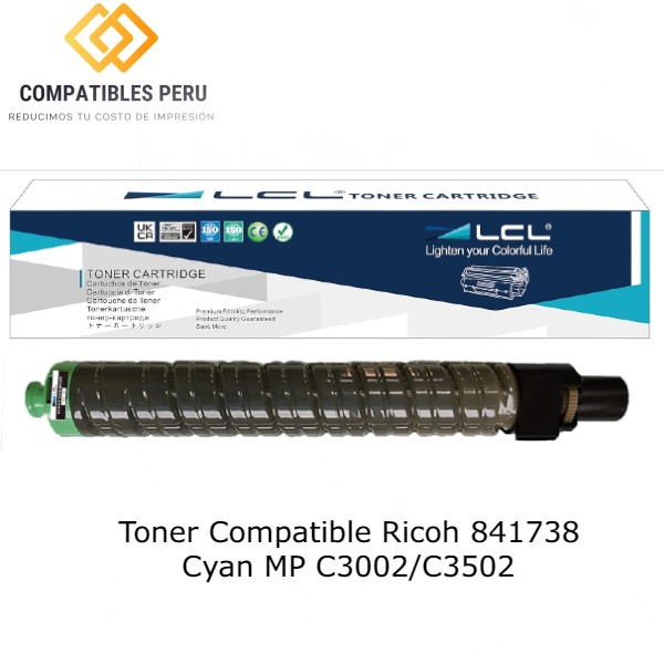 Toner Compatible Ricoh 841738 Cyan MP C3002C3502