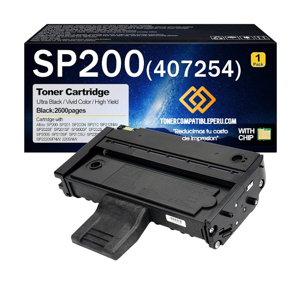 Toner Compatible Ricoh 407254 Aficio SP 200 201, 202,203,204,211,212