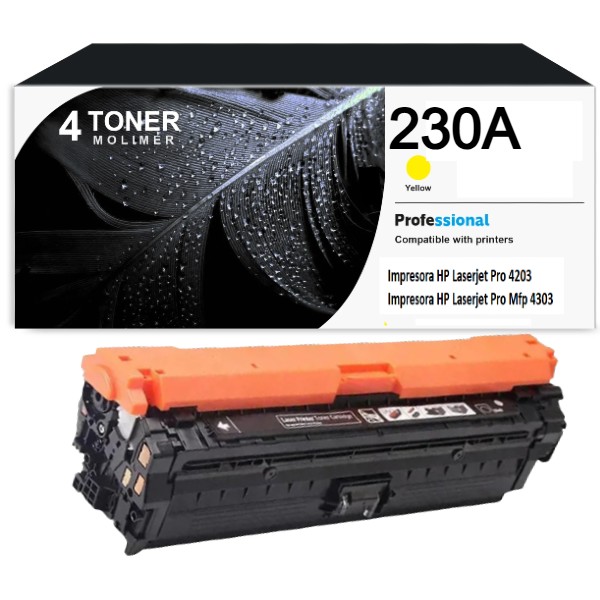 Toner Compatible HP 230A Yellow W2302A para Pro 4203, Mfp 4303