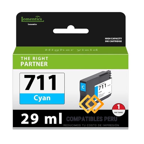 Tinta HP Compatible 711 Cyan CZ130A Para T120 T520 T530 29ML