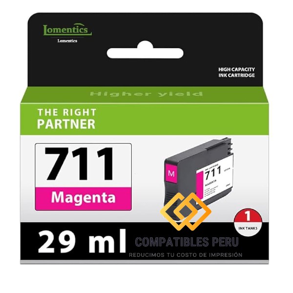 Tinta HP Compatible 711 Magenta CZ131A Para T120 T520 T530 29ML