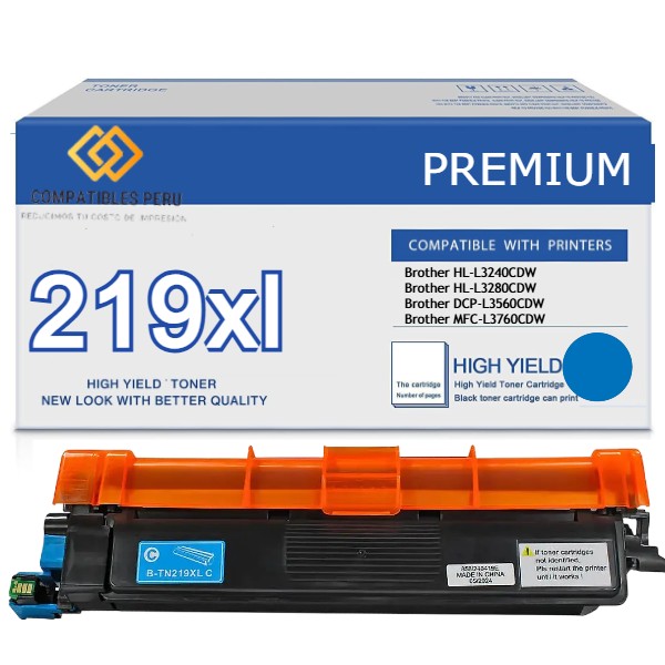 Toner Compatible Brother TN-219XL Cyan L3560 L3760 L3280