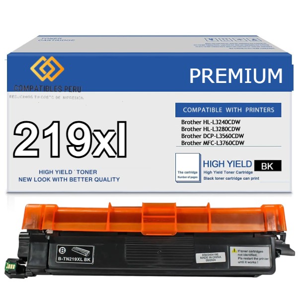 Cartucho de Toner Compatible Brother TN-219XL Negro  Alta Calidad capacidad 3000 Páginas